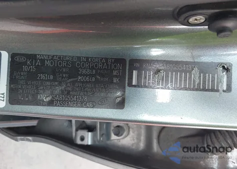 2016 Kia Forte Lx z USA, uszkodzony, nr VIN KNAFK5A81G5541378